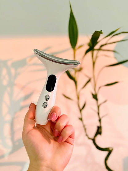 facial massager in the hand